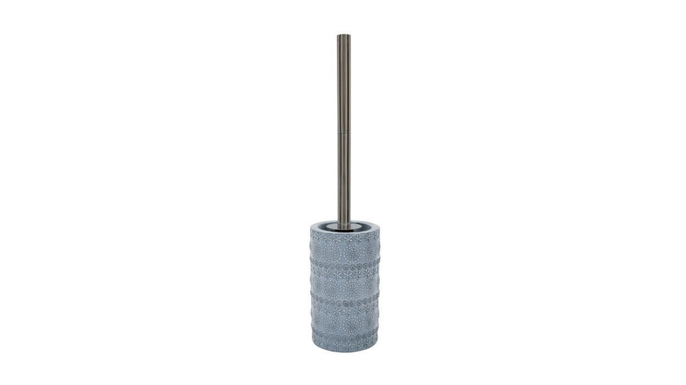 Grey Toilet Brush with Holder Porcelain Relief by Spirella