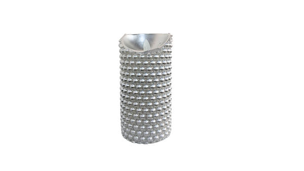 LED Candle Silver Pearls Large