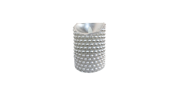 LED Candle Silver Pearls Small