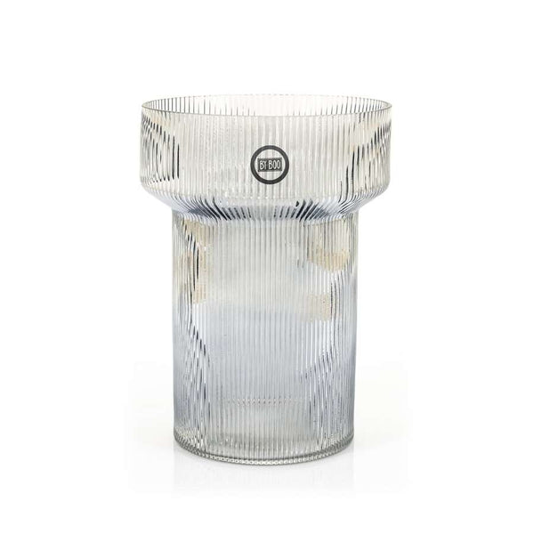 By-Boo Riba Ribbed Glass Vase – Grey or Brown