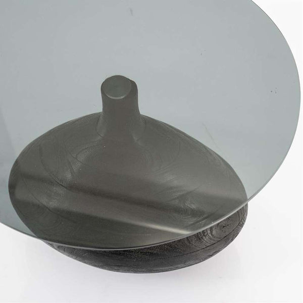 By-Boo Bond Coffee Table – Round Mango Wood & Glass Center Table