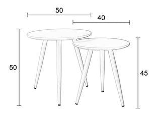 Daven Side Table Set of 2 - Black