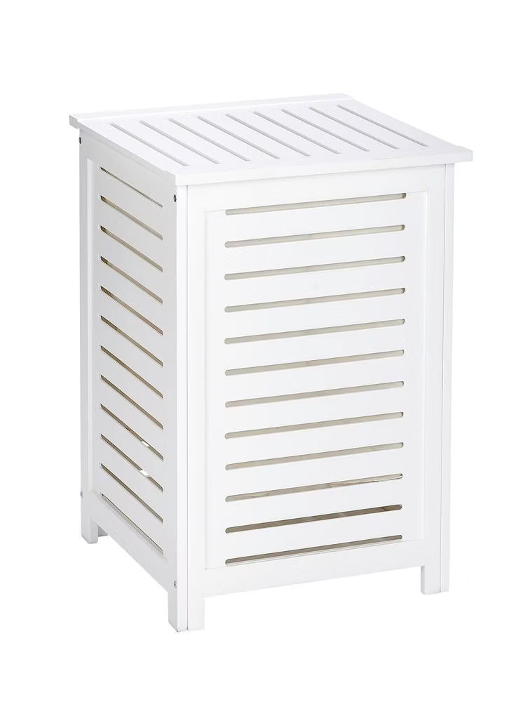 Wenko Oslo Solid Wood Laundry Chest with Removable Cotton Bag