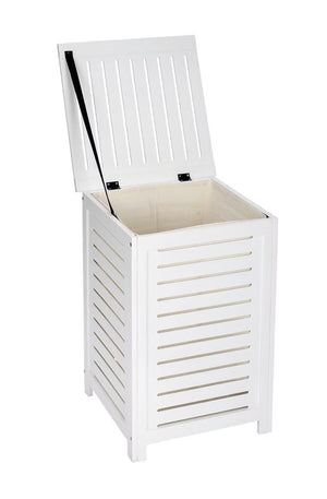 Wenko Oslo Solid Wood Laundry Chest with Removable Cotton Bag
