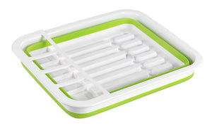 Wenko Dish drainer Gaia foldable green/white with cutlery holder and plate stand
