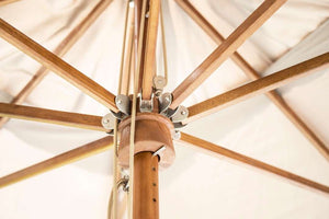 Parasol Bergamo Eucalyptus Wood White Color 3x3m