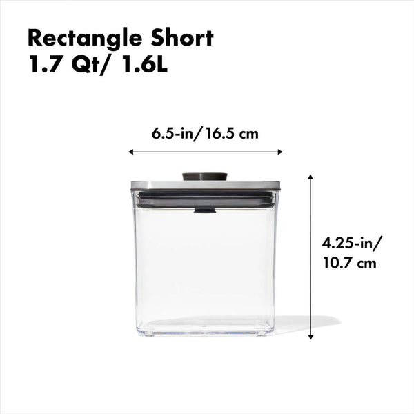 Steel Pop Container Rectangle Short by OXO