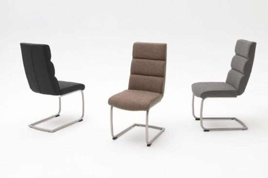 Patmar Kamala Cantilever Dining Chair – Cappuccino Upholstery & Stainless Steel