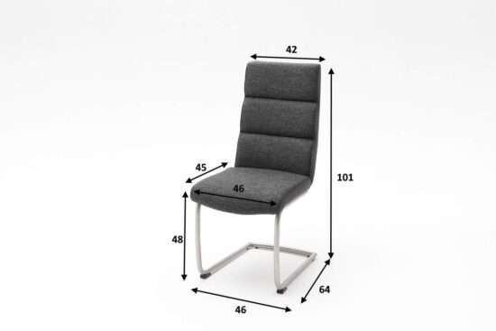 Patmar Kamala Cantilever Dining Chair – Cappuccino Upholstery & Stainless Steel