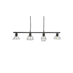 Nino Germany Industrial Pendant Light – 4-Lamp Vintage Metal Chandelier