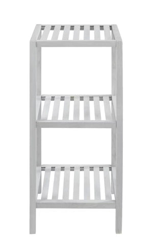 Wenko Norway 3-Tier Standing Shelf – Vintage White Solid Wood Storage Rack for Bathroom & Living Room