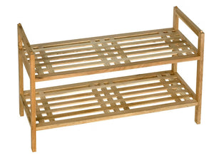 Wenko Shelving system Norway with 2 shelves solid walnut wood