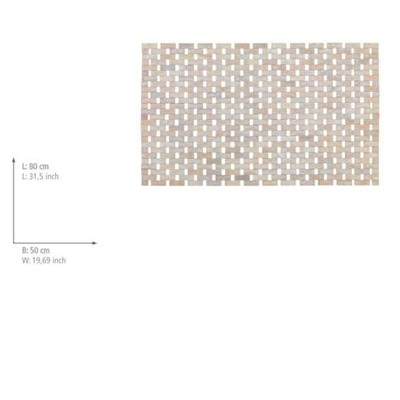 Wenko Bamboo bath mat, white