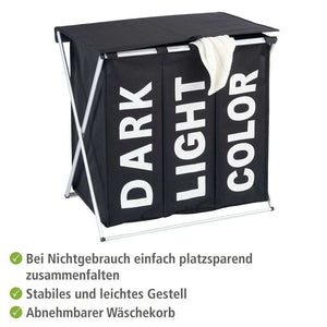 Wenko Laundry Basket Trio Top Black -118 L