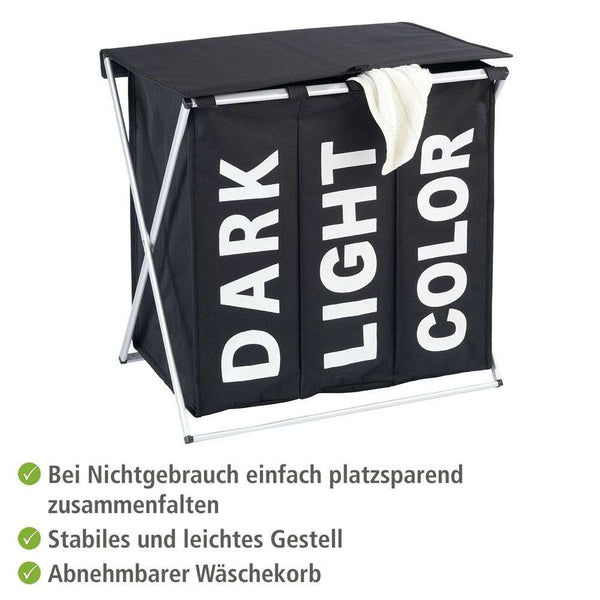 Wenko Laundry Basket Trio Top Black -118 L