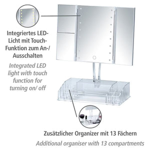 Wenko Fanano LED Tri-Fold Cosmetic/Vanity Mirror
