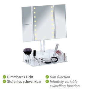 Wenko Fanano LED Tri-Fold Cosmetic/Vanity Mirror