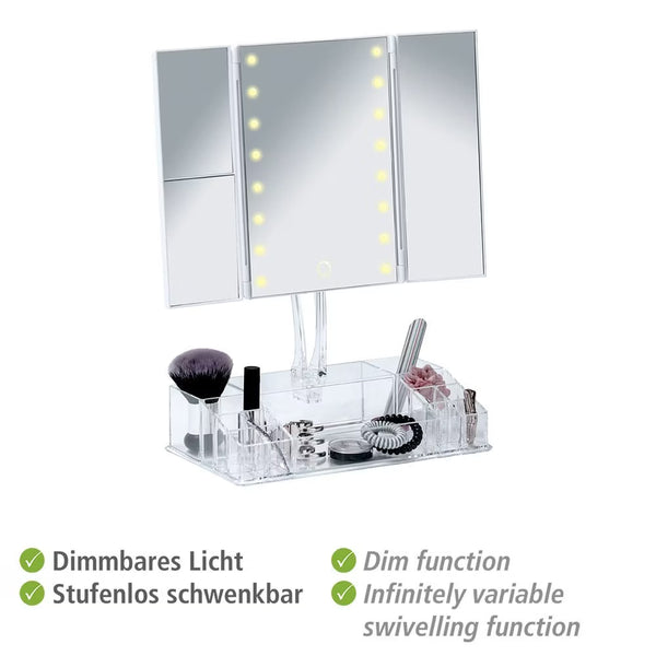Wenko Fanano LED Tri-Fold Cosmetic/Vanity Mirror