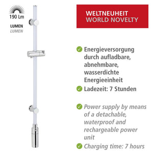 Wenko LED Shower Rail – Award-Winning RGB & Warm White Illuminated Rod with Remote