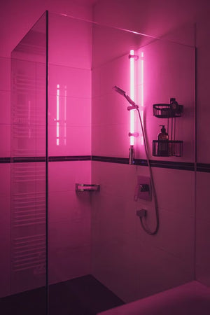 Wenko LED Shower Rail – Award-Winning RGB & Warm White Illuminated Rod with Remote