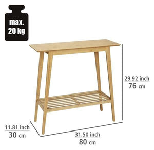 Wenko Sustainable Bamboo Console Table – Compact Multi-Purpose Furniture & Shelving