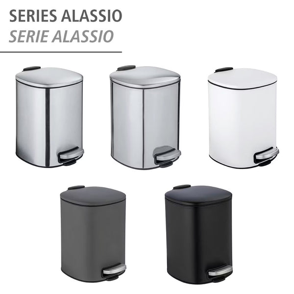 Wenko Alassio Easy-Close 5L Stainless Steel Trash Bin