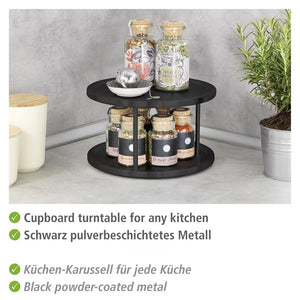Wenko Cabinet Carousel Duo Black Stainless Steel