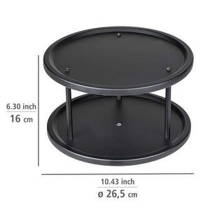 Wenko Cabinet Carousel Duo Black Stainless Steel