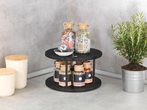 Wenko Cabinet Carousel Duo Black Stainless Steel