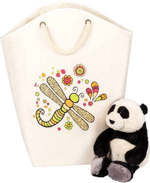 Wenko Rollin'Art Dragonfly Laundry Collector - Fabric Hamper with Rope Handles