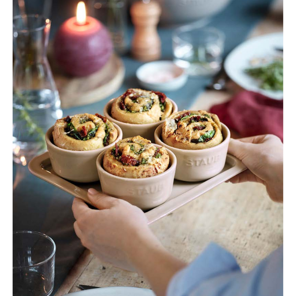 Staub Tapas Ceramic Dip Bowls With Tray Set