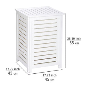 Wenko Oslo Solid Wood Laundry Chest with Removable Cotton Bag