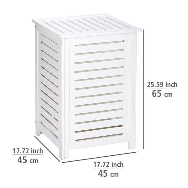 Wenko Oslo Solid Wood Laundry Chest with Removable Cotton Bag