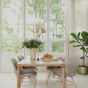 Metal Bow Floor Lamp Brass