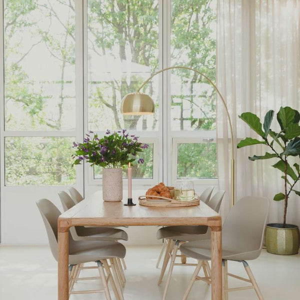 Metal Bow Floor Lamp Brass