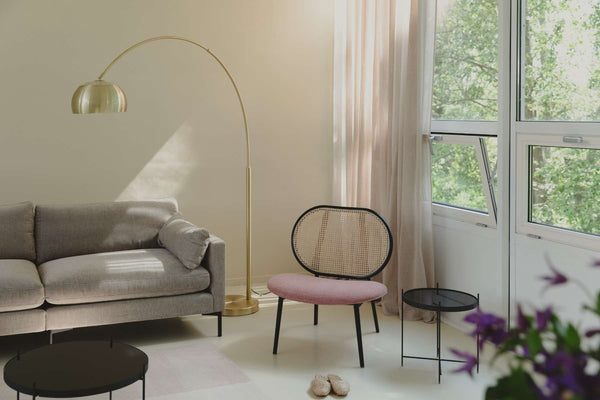 Metal Bow Floor Lamp Brass