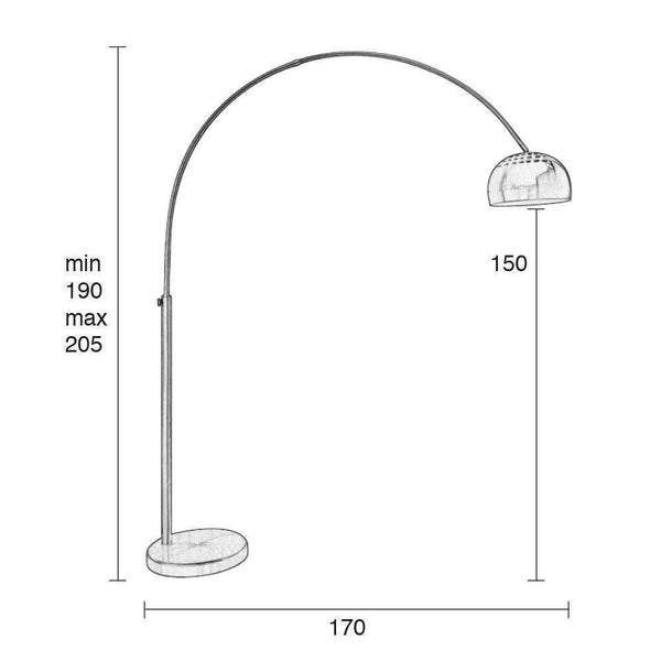 Metal Bow Floor Lamp Brass