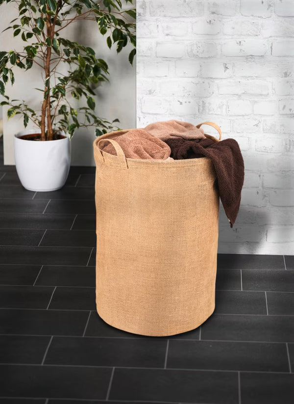 Wenko Juna Round Jute Laundry Basket with Handles