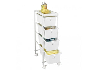 White trolley on wheels GALA, 4-tier By Wenko.de