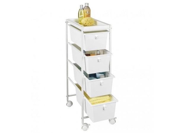 White trolley on wheels GALA, 4-tier By Wenko.de