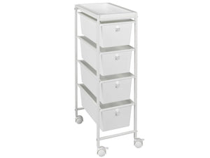 White trolley on wheels GALA, 4-tier By Wenko.de