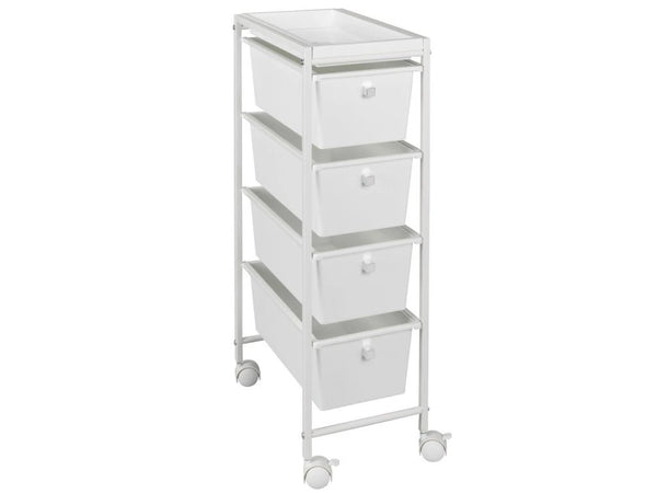 White trolley on wheels GALA, 4-tier By Wenko.de