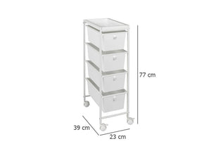 White trolley on wheels GALA, 4-tier By Wenko.de