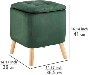 Wenko Velvet Green Stool With Storage