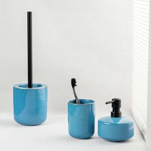 Wenko Varzi Ceramic Bathroom Accessory Set 2-Piece Blue