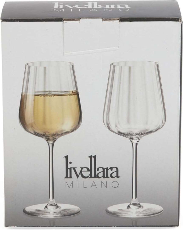 Livellara Milano - Set of 2 White Wine Crystal Glasses