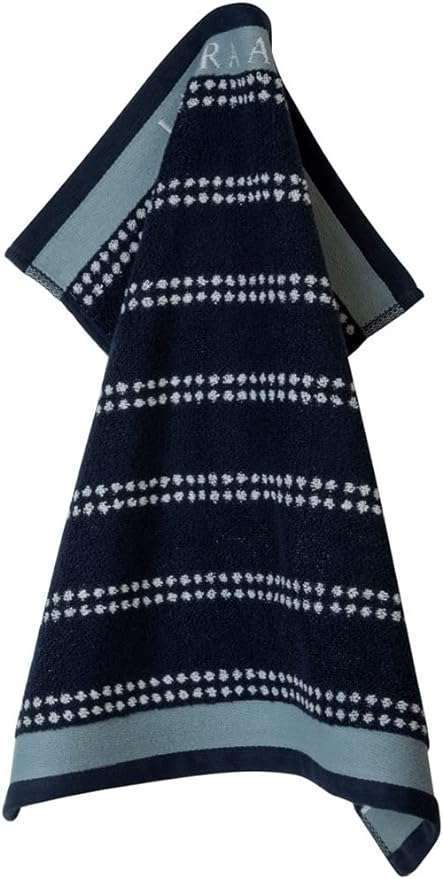 Laura Ashley Kitchen Towel - Midnight Horizontal Dotted Stripes