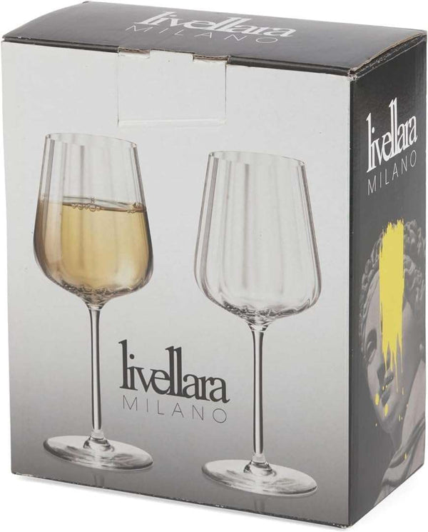 Livellara Milano - Set of 2 White Wine Crystal Glasses
