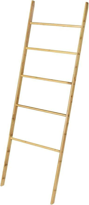 Wenko Nori Bamboo Towel Ladder – Freestanding 5-Rail Storage Rack