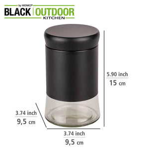 Boga 0.6 litre glass storage box black storage box by Wenko.de